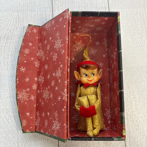 Vintage Knee Hugger Pixie Elf Ornament - Picture 2 of 13